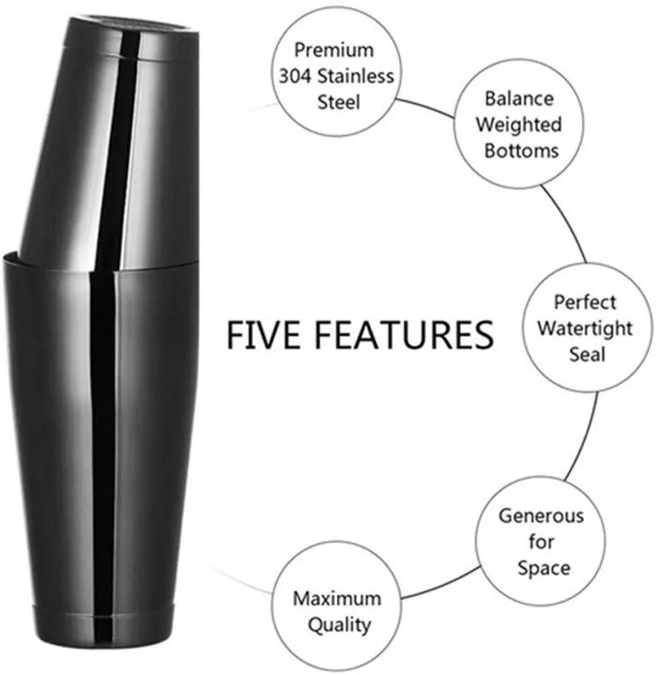 بلیک سٹینلیس سٹیل بوسٹن شیکر