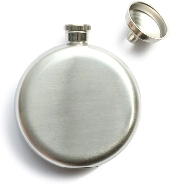 گول سٹینلیس سٹیل ہپ فلاسک